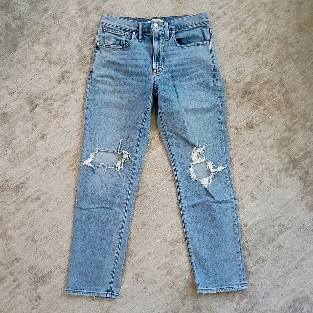 Madewell Roadtripper Distressed Petite Slim Boy Jeans
